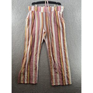 Urban Rebel Womens Striped Wide-Leg Pants With Belt  Size 2X
